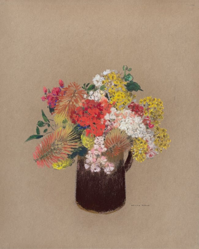 带有火炬百合的花瓶